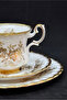 Antoinette Bone China Porcelain Double Coffee Cup and Saucers 3 Pieces 120 ml - 2