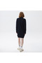 Women's Printed Long Sleeve Navy Blue Dress - 2