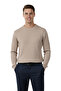 Men's Beige Comfortable Fit Striped Textured Knit Sweater – Stylish & Modern Design 2605432 - 6