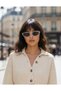 Slanted Cat Eye Model Vintage Sunglasses Women's Stylish and Stylish Uv-Proof Glasses - 3