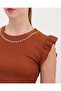 0430 Knitted Blouse - Tan - 4