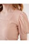    0409 Square Neck Knitted Blouse - Biscuit - 3
