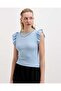 0430 Knitted Blouse - Blue