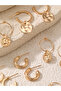 Set of 6 - Gold Hoop Earrings - 3