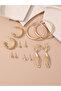 Set of 6 - Golden Hoop Earring - 3
