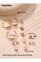 4pcs Girl's Cherry Decor Necklace Bracelet Earrings And Ring Set - 4