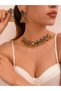 Embellished Tassel Necklace and Earrings Jewelry Set