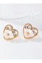 Rhinestone Floral Heart Shape Earrings
