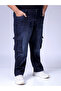 Plus Size Men Blue Mid-Rise Cargo Jeans - 3