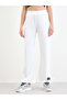 White Flared Joggers with Patch Detail - 3