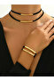 Bar Decor Layered Necklace and Bracelet Jewelry Set