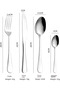 24-Piece Stainless Steel Flatware Set with Stand (Silver, Mirror Polished) - 4