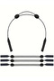 Double-sided adjustable silicone-tipped athlete's eyeglass strap black