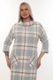 Lumberjack Fabric Degaje Collar Pocketed Dress Gray 7083 - 3