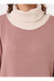 Oversized Knitwear Hijab Dress with Contrast Stripe Detail - Dark Powder - - 3
