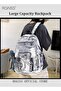 Unisex Trendy Graffiti Style Backpack Large Capacity Durable Smooth Zipper Comfortable Fabric Adjust - 4