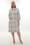Lumberjack Fabric Degaje Collar Pocketed Dress Gray 7083