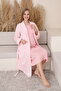 Mama Cotton Striped Nursing Nightgown Set with Robe, Long Sleeve Maternity and Postpartum Nightdress Set with Robe - 4