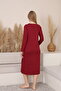 Mama Cotton Striped Nursing Nightgown Set with Robe, Long Sleeve Maternity and Postpartum Nightdress Set with Robe - 7