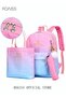 3-Piece Set Starry Sky Printed Functional Backpacks with Large Capacity Schoolbag Shoulder Bag and - 4
