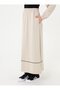 Stripe Detailed Zippered Sweatshirt & Long Skirt Set - Stone Color - - 6