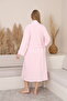 Mama Cotton Striped Nursing Nightgown Set with Robe, Long Sleeve Maternity and Postpartum Nightdress Set with Robe - 3