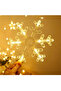 LED 5-Point Snowflake Curtain Fairy Lights, Waterproof String Lights with Remote, USB/Batt