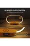مصباح سرير مع شاحن لاسلكي، مصباح مكتب LED مع منفذ USB، مصباح طاولة يعمل باللمس مع ساعة - 5