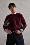 Men's Crew Neck Reverse Knit Pattern Sweater