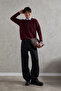 Men's Crew Neck Reverse Knit Pattern Sweater - 6