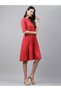 Premium pure cotton red colour dress with yellow & black thin stripes - Indo Western wear / dress - 5