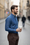 Modern Cut High Quality Button Collar 100% Cotton Denim Shirt (Premium Series) - 4