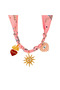 Pink Bandana Style Sun Heart Detail Charmed Necklace - 2