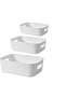 3 Pcs Multi Size Rectangular Desktop Storage Box Set for Office, Kitchen and Cosmetics