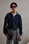Men's Oversized Sweater with Zipper at the Neck