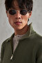 Men's Oversized Sweater with Zipper at the Neck - 7