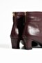Women's Genuine Leather Crocodile Boots Claret Red - 3