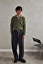 Men's Oversized Sweater with Zipper at the Neck - 5