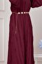 Ruffle Detailed Dream Dress-Bordo - 5