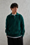 Men's Buttoned Collar Oversized Sweater - 2