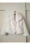 Women's Wide Collar Buttoned Loose Faux Fur - 6