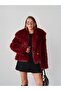 Women's Wide Collar Buttoned Loose Faux Fur