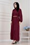 Ruffle Detailed Dream Dress-Bordo - 3