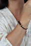 Adjustable Hard Weave Drawstring Metal Detailed Bracelet - 2