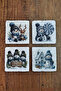Natural Stone Coaster - Christmast New Year Printed 10X10Cm Ai Noel - Stone Coasters 545