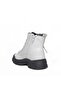 (Conpax) Children's Boots with Wool Inside, Thermo Non-Slip Sole, Zippered & Lace-Up, White - 4