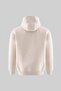 Men's Angel Embroidered Fleece-Lined Hooded Sweatshirt Light Beige - 3