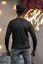 Regular Fit Wool Self-Patterned Crew Neck Knit Sweater - 3