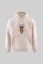 Men's Angel Embroidered Fleece-Lined Hooded Sweatshirt Light Beige