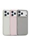 iPhone 17 Pro Case, Slim Liquid Silicone 3 Layers Soft Shockproof Protective Cover - Pink/Grey/Beige